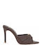 Mules With High Heel In Brown Colour