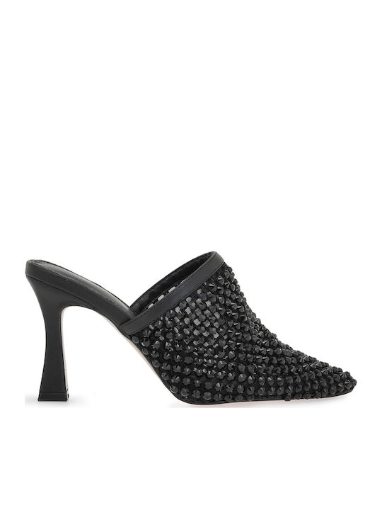 Mules With High Heel In Black Colour