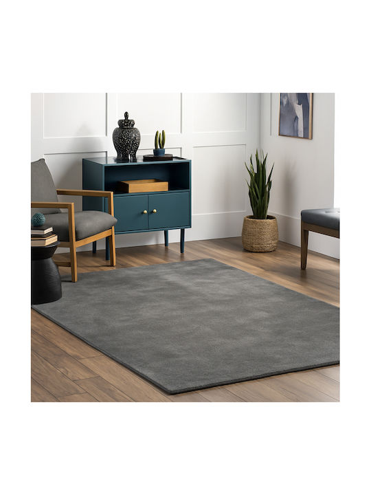 Deluxe Rectangular Furry Gray Rug 80x130cm