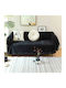 SpitiBazaar Four-Seater Sofa Throw Chenille 180x320cm Black