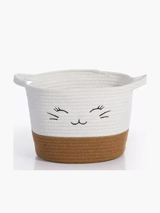 Nef-Nef Homeware Kinder Stoff-Aufbewahrungskorb Hilda Weiß 36x24x23cm