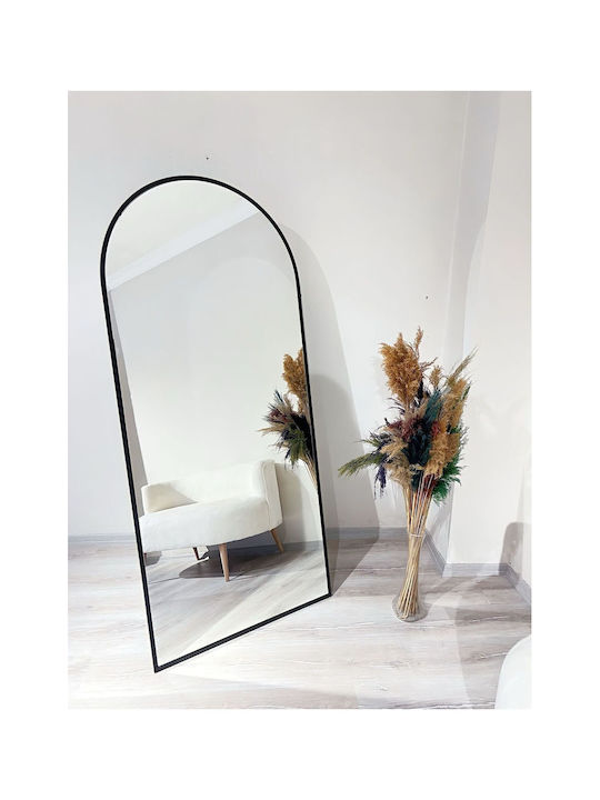 SteweHome Arched Mirror with Black Metal Frame 180x80cm