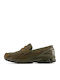 Suede Men's Moccasins in Green Colour