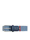 Elastic Men's Leather Knitted Blue Belt
