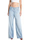 Narja Women's Jean Pants with Rips in Baggy Leg Style