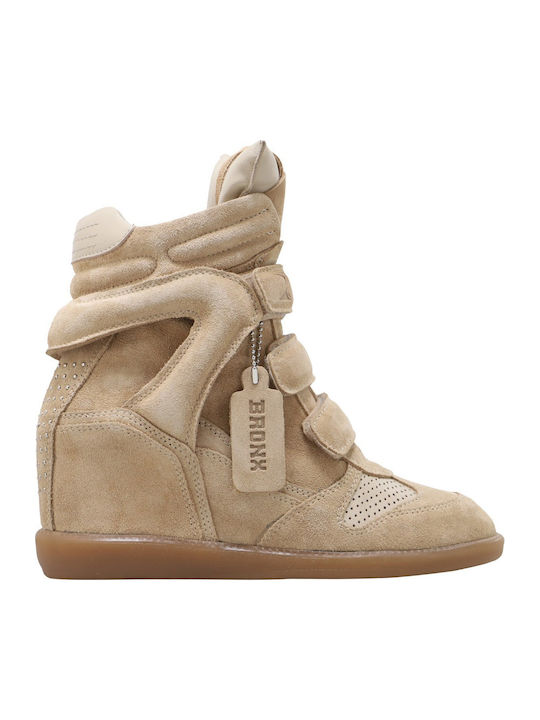 Bronx Beigefarbene Stiefeletten