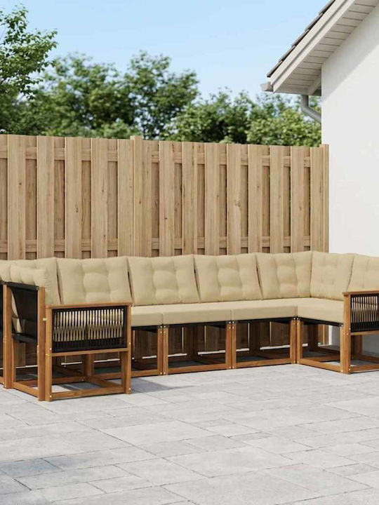 Ecksofa Outdoor Hölzernes mit Kissen 304cm / 30...