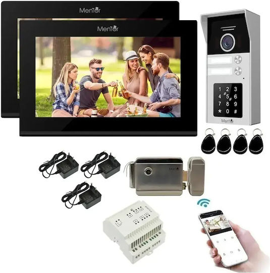 Wireless Video Intercom Set Wi-Fi Black