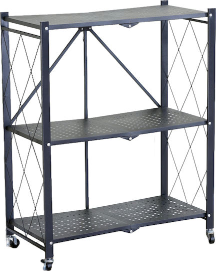 Βιβλιοθήκη Roltini Μαύρο 70x34x87εκ.