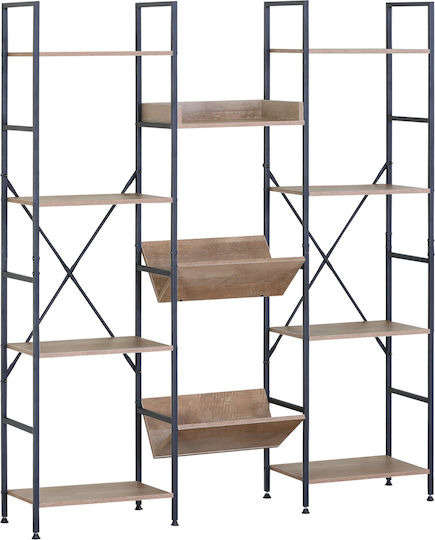 Етажерка Varion Дъб/черен 125x27x150 см