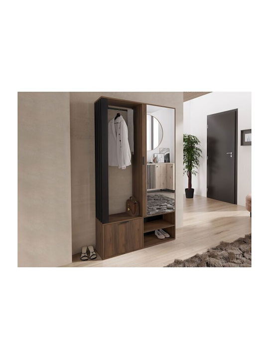 Hallway Furniture with Mirror Black 100x33x190cm