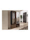 Hallway Furniture with Mirror Black 100x33x190cm