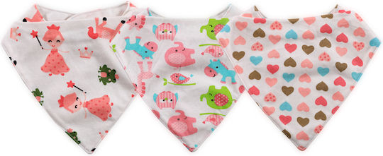 Lorelli Pink Hearts Bandana 100% Cotton with Hoop & Loop Fastener Pink Hearts