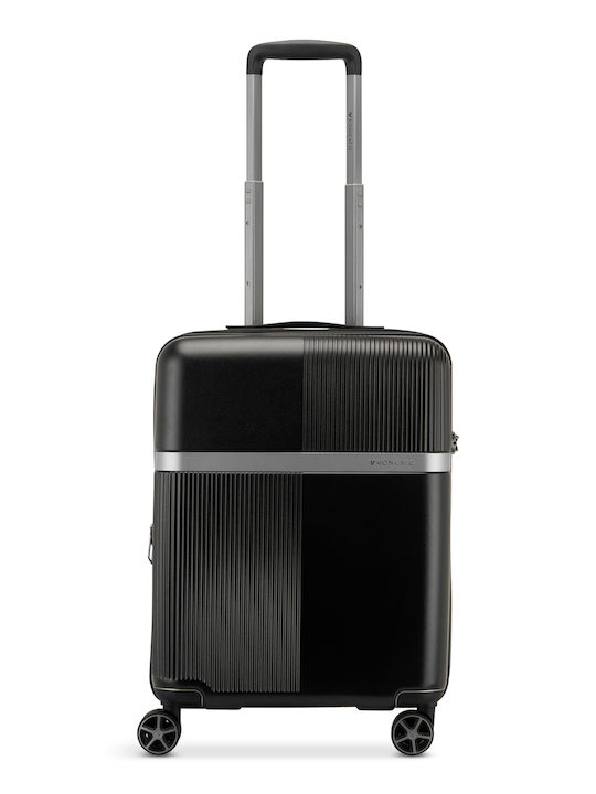 Roncato Cabin Hard Travel Suitcase Black with 4 Wheels Height 55cm