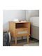 Bedside Table Senja Made of Solid Brown Wood 40x35x48cm