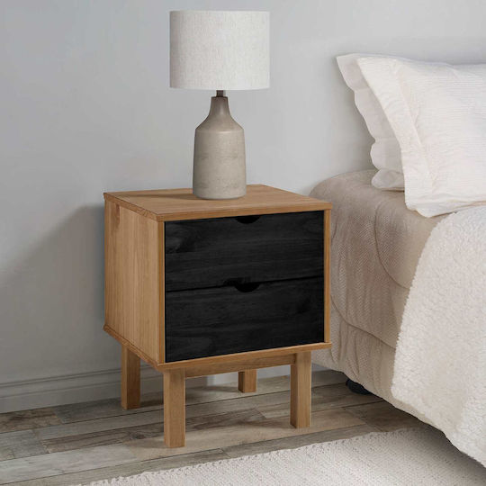 Wooden Black Bedside Table 45x39x57cm Wooden Black Bedside Table 45x39x57cm