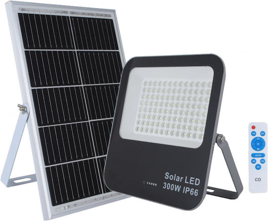 Solar LED Flood Light 300W Cold White 6500K with Remote Control