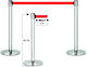Seilabsperrungen Silber Gurtlänge 2mx95cm TE-150