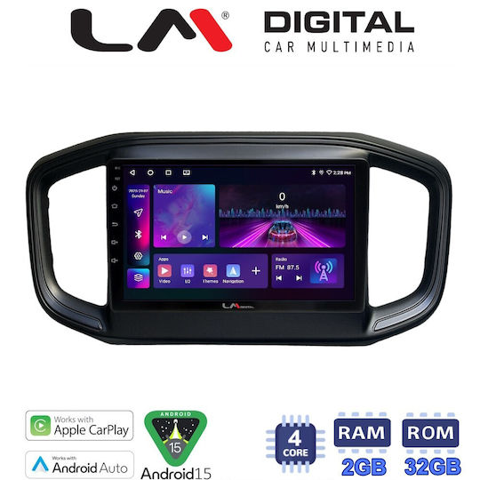 LM Digital Car Audio System for Fiat Strada 2021 Bluetooth USB Wi-Fi GPS Apple CarPlay Android Auto