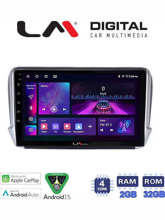 LM Digital Car Audio System for Peugeot 2008 / 208 2012 Bluetooth USB Wi-Fi GPS Apple CarPlay Android Auto