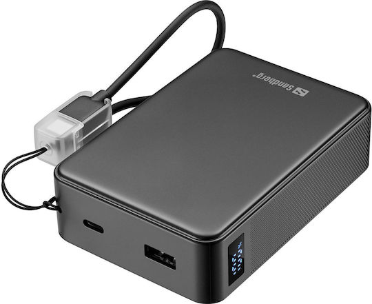 Sandberg Nano Power Bank 20000mAh 20W cu Port USB-A și Port USB-C Power Delivery Negru