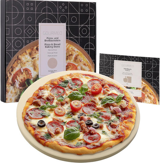 Gourmeo Pizza Baking Plate with Stone Grill Surface 35x35x1.5 cm