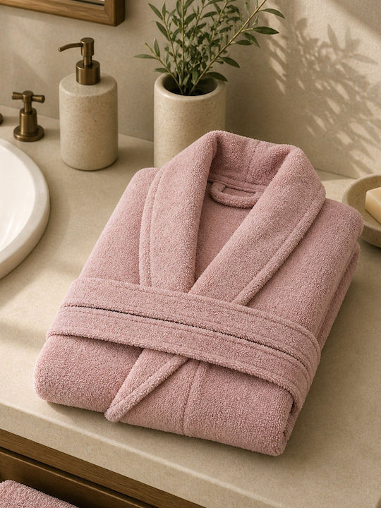 Nima Pure Bathrobe with Collar Pure Apple Pink