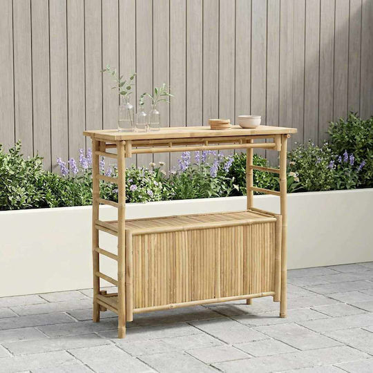 Masa Bar Exterior Din Bambus Natural 110x50x105cm