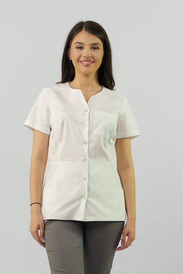 Masstex Unisex Ιατρική Μπλούζα Λευκή