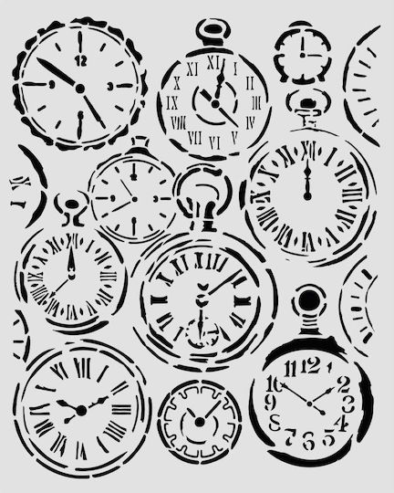 Дебел Шаблон Stamperia 20x25см Gardens Time Ръчни Часовници