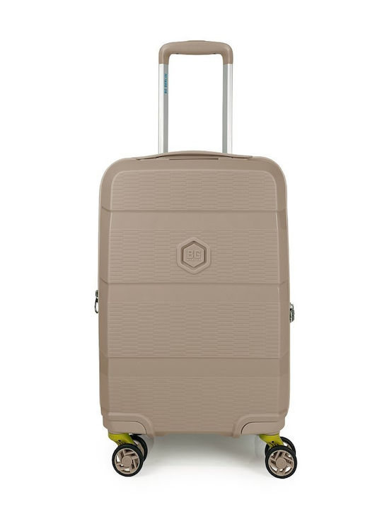 Bg Berlin Cabin Travel Suitcase Beige with 4 Wheels Height 55cm