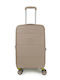 Bg Berlin Cabin Travel Suitcase Beige with 4 Wheels Height 55cm