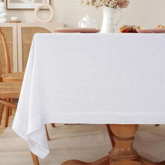 Kotonia Home Față De Masă Hotel Sanforizată Percale 100% Bumbac 200 G/m² Mărime 150x150 Cm Albă