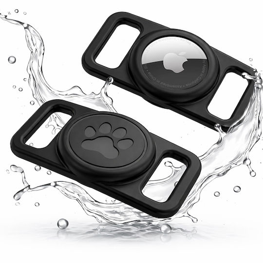 Techsuit Buddyguard Pet Collar Silicone Case for AirTag in Black Colour