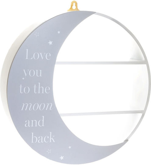 Raft Din Lemn Love You To Moon & Back Gri 45x45 Bambino