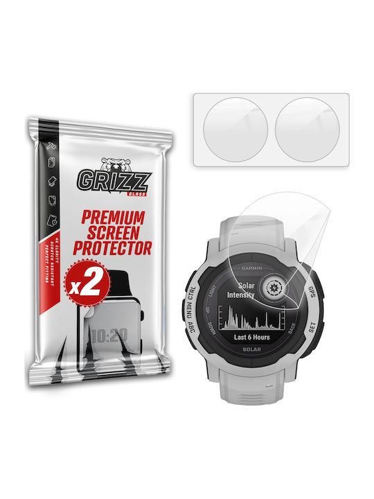Set 2 Grizzglass Ceramicfilm Protective Films Compatible Garmin Instinct 2 45mm Transparent