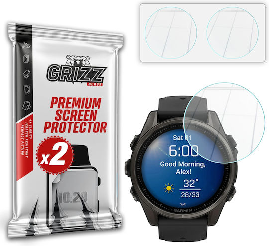 Set 2 Protecții De Ecran Din Sticlă Temperată Hybridglass Compatibile Cu Garmin Fenix 8 43mm Transparent