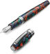 Montegrappa Fortuna Mosaico Πένα Γραφής από Ατσάλι με Μπλε Μελάνι Aurora Borealis