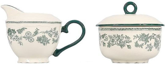 Salt & Pepper Serving Sugar Bowl Made of Porcelain Green