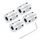 Set 4 Cuplaje Axiale Flexibile Quarkzman 8 Mm La 8 Mm Aluminiu L25xd19mm Tip Arc Elicoidal Amortizare Vibrații Motor Pas Cu Pas Nema Imprimantă 3d Cnc Encoder Conector Ax Argintiu