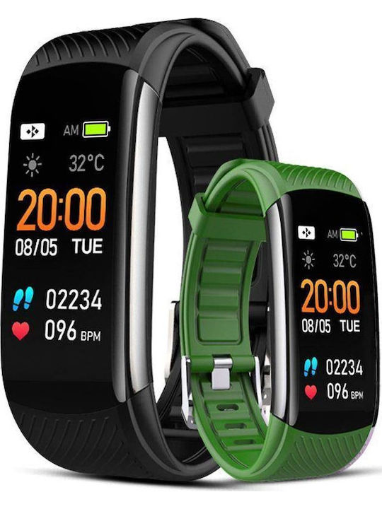 Giewont Gw200-5 Black Green Smartwatch 2 Straps