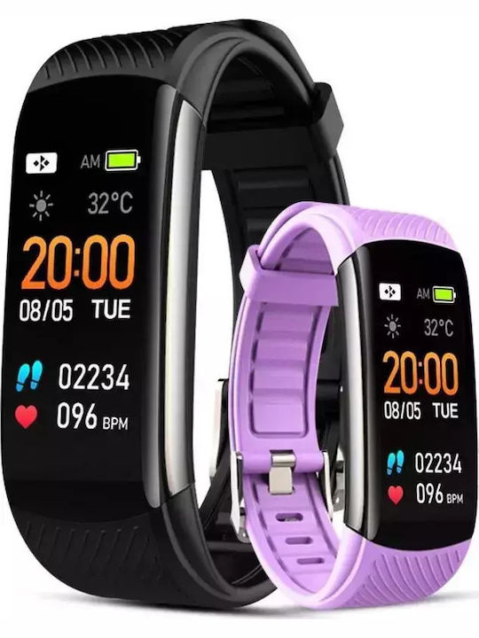 Giewont Gw200-8 Smartwatch Black Purple 2 Straps