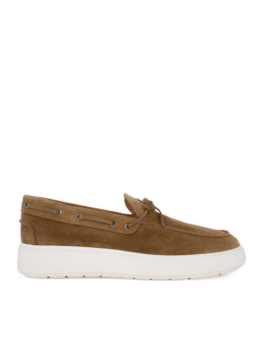 Suede Ανδρικά Loafers σε Καφέ Χρώμα