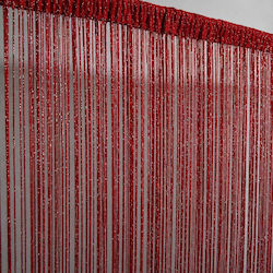 Decor String Glitter Fringe Door Curtain 100x200cm Red