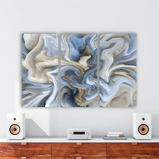 I-gallery Blue Waves Τρίπτυχος Τρίπτυχο 60x40 Cm (3τμχ σε Καμβά