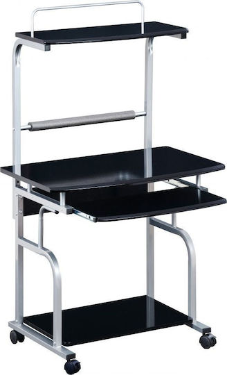 Birou De Calculatoare Mobile Din Lemn Argintiu 80x69.5cm