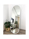 SteweHome Oval Mirror with White Metal Frame 180x60cm