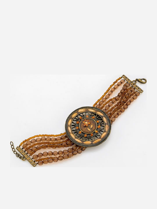 Women's Handcuff Bracelet with Flower Design