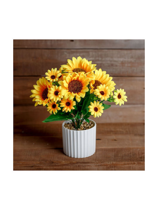 Floarea Soarelui Artificială 20 Cm Decorațiune Interioară Galben Ornament Decorativ Realist Din Plastic