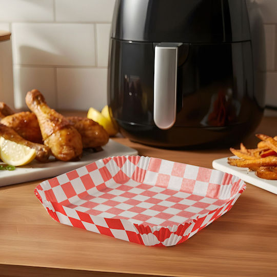 Hârtii de Copt Antiaderente pentru Air Fryer 20x20cm 50 Bucăți